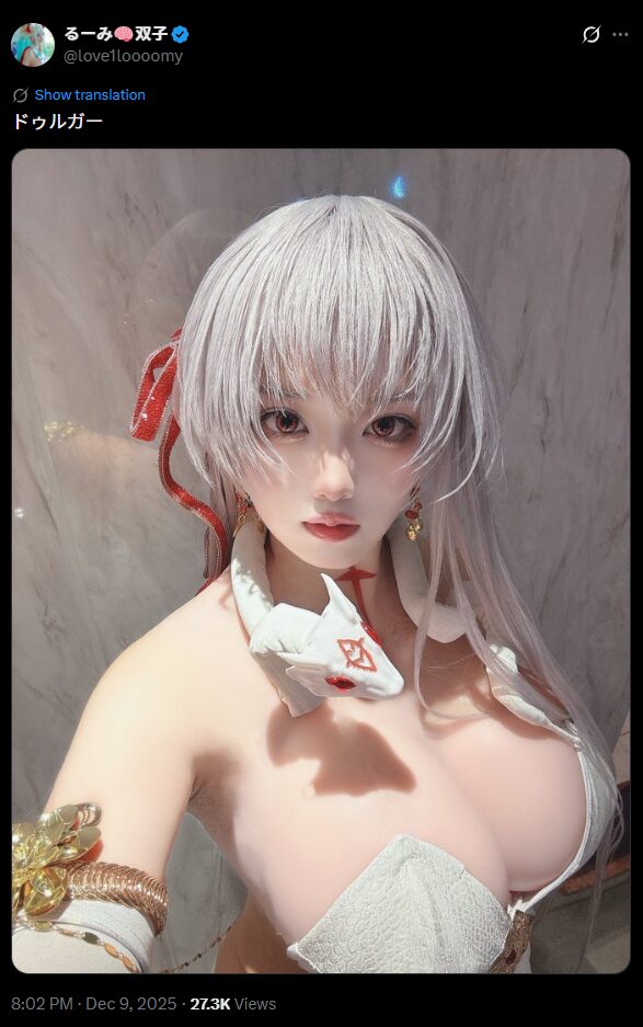 圧倒的美貌の女神降臨！　るーみ、『Fate/Grand Order』ドゥルガーの神々しいコスプレを披露