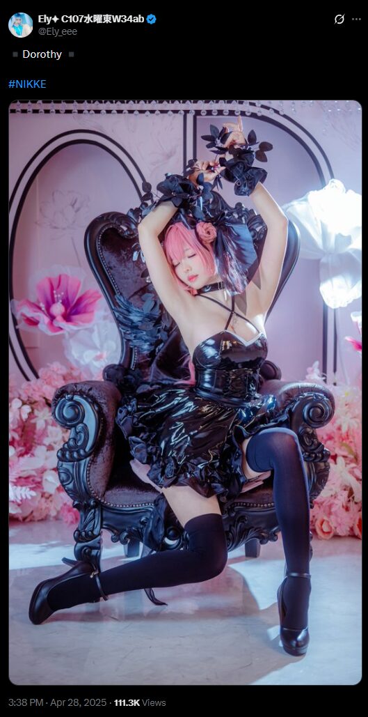 艶やかなピンクにうっとり！　Ely、『勝利の女神：NIKKE』ドロシーの美麗コスプレを披露