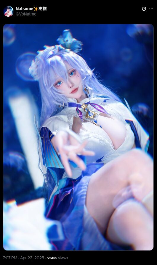 幻想的なブルーが美しい！　Natsume、『鳴潮』カンタレラのコスプレ写真を公開