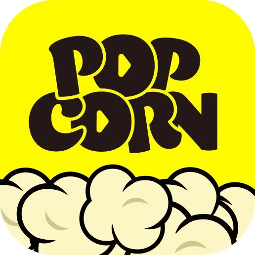 縦型ショートドラマアプリ「POPCORN」のロゴアイコン。