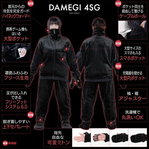 ゲーミング着る毛布ダメ着4SGの機能説明図