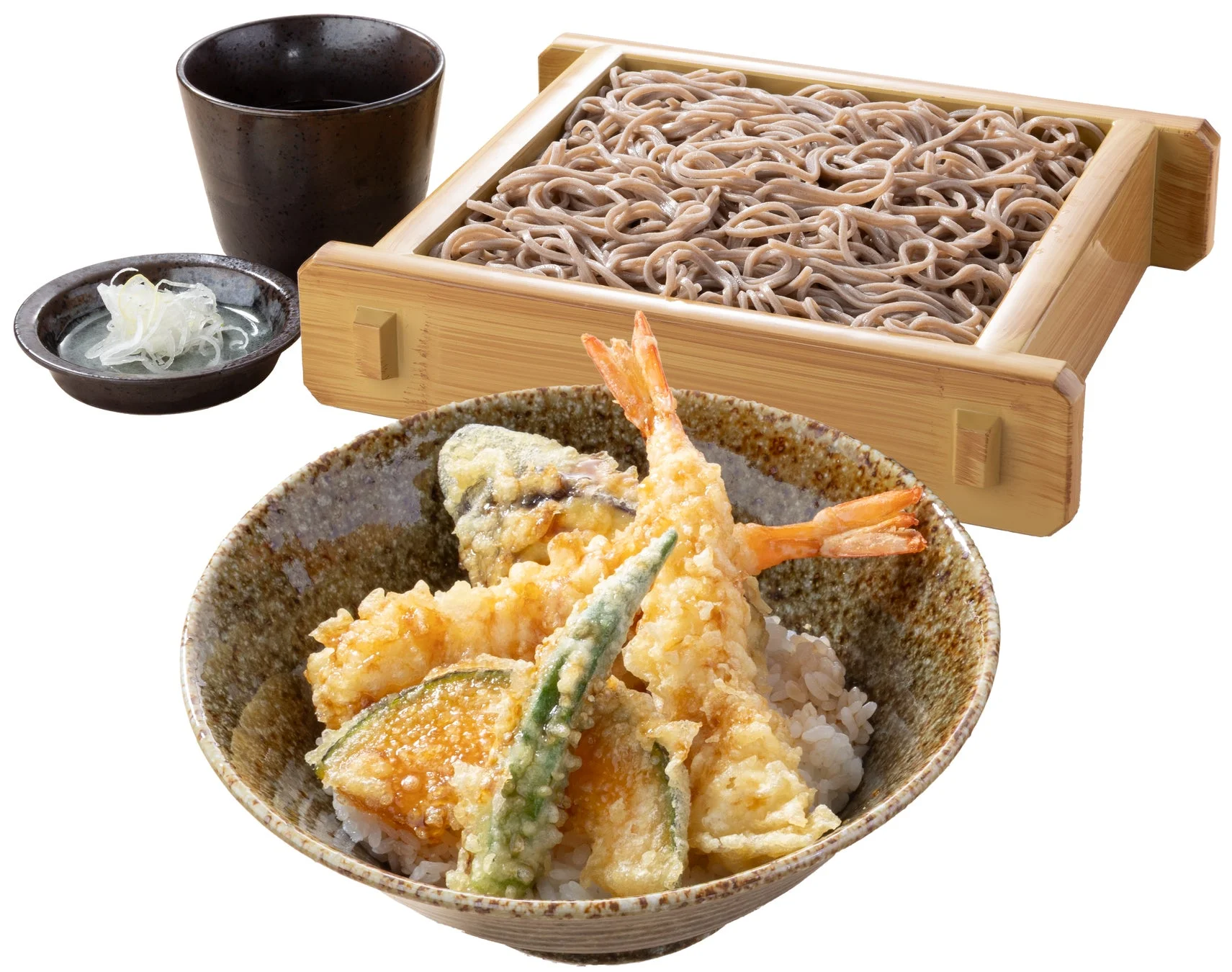 八郎そばの天丼とそばのセット