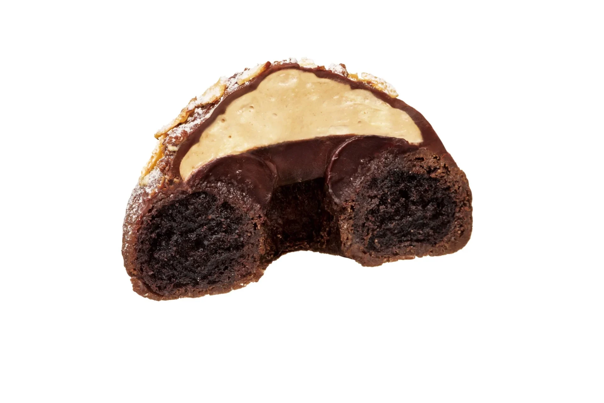 トリュフショコラドーナツ プラリネの断面画像