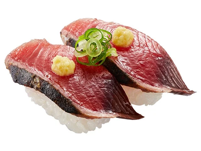 かっぱ寿司の国産炭焼きかつおたたき握り