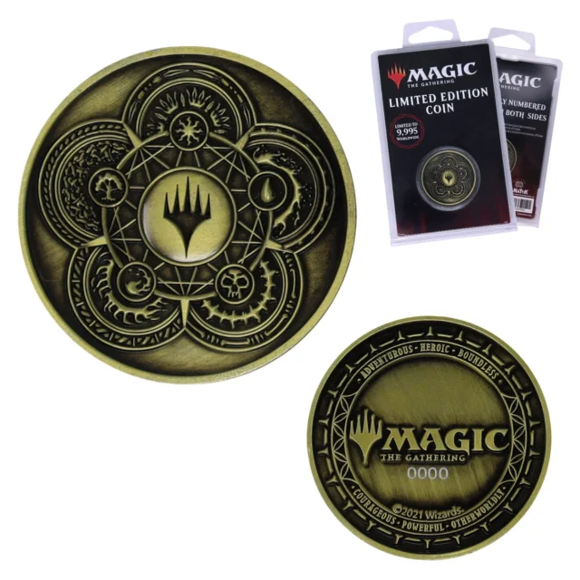 限定版コレクターズコインの本体、裏面、パッケージ