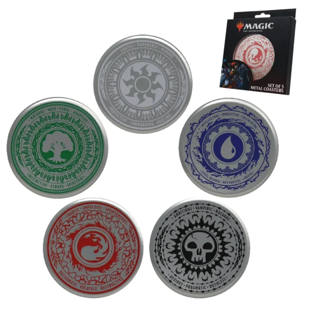 マナシンボルがデザインされたメタルコースター5枚セット