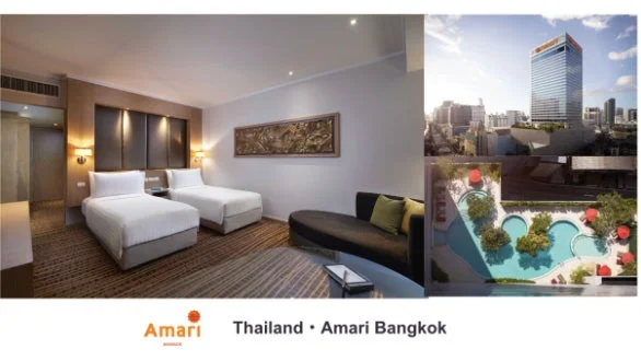 Amari Bangkokのモダンな客室と美しい屋外プール
