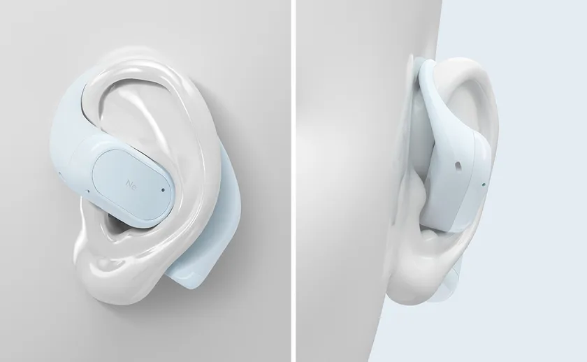 HP-H300BTの耳への装着方法を示すイラスト