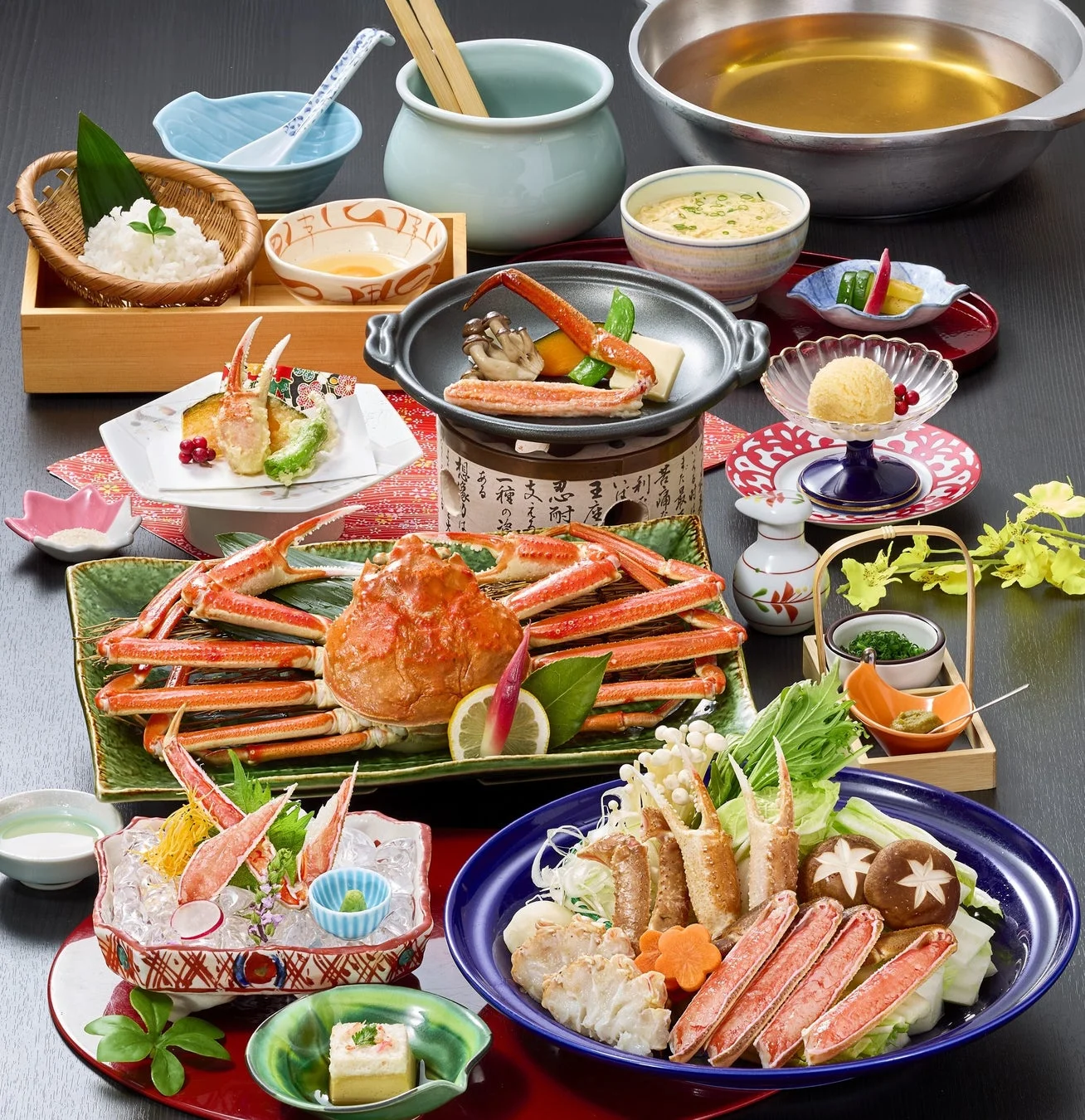 甲羅本店「かにづくし祭り」の「山茶花」ずわい姿一尾付き会席