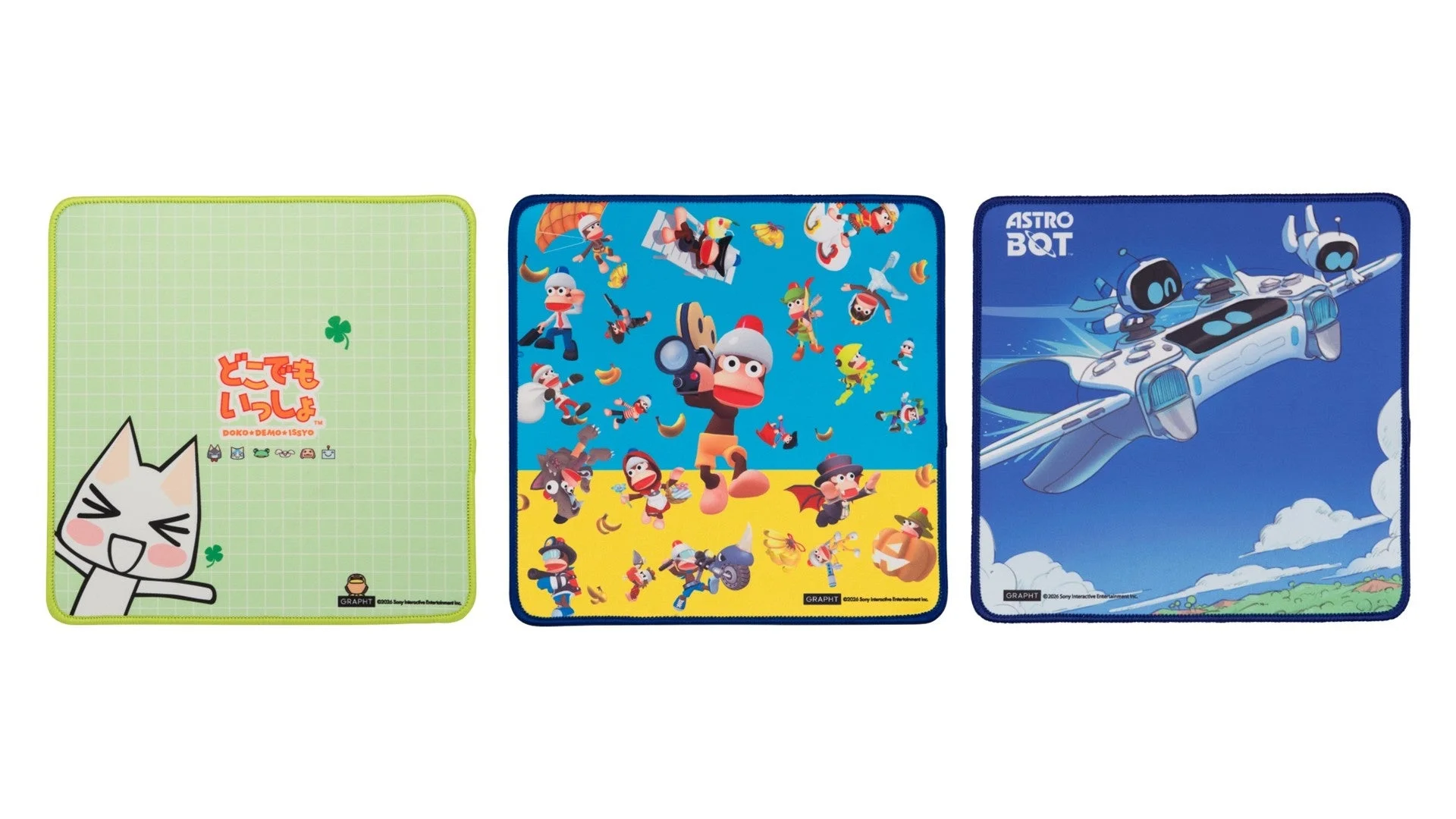 どこでもいっしょ、サルゲッチュ、ASTRO BOTのマウスパッド3種