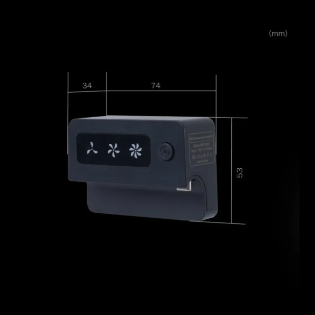 『SW2冷やすッチ』本体の幅、奥行き、高さを示す寸法図