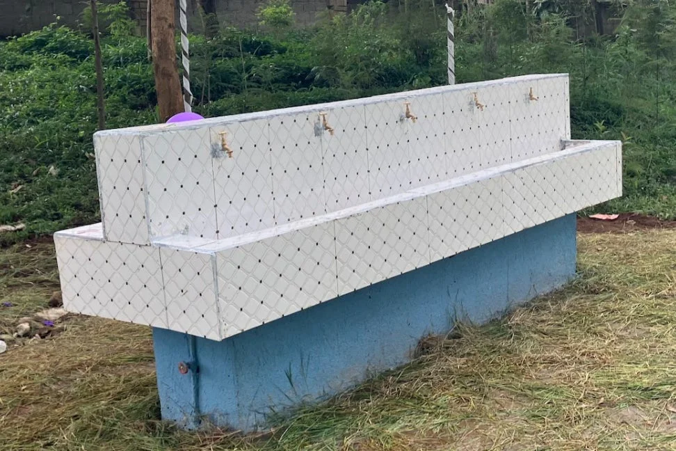 エチオピアの学校に設置された清潔な手洗い場