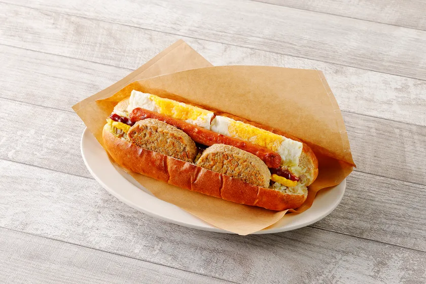 今屋のハンバーガー監修ミックスエッグホットドッグ