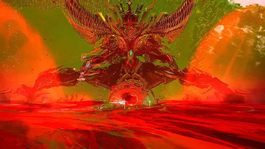 トリガークエスト「現れる創られし覇者【敗者】」の戦闘シーン