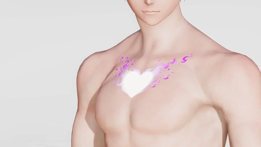 新ACスクラッチの新規アクセサリー「バーニングハートT1」（ボディペイント）