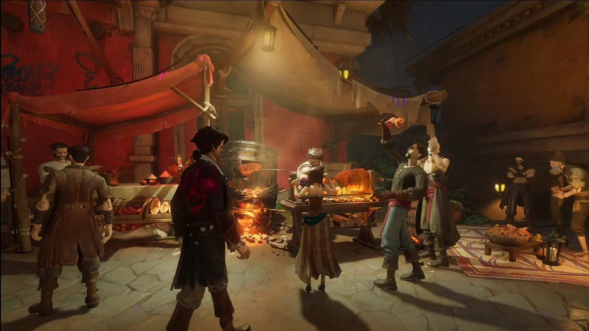 活気あふれる海賊都市の夜景