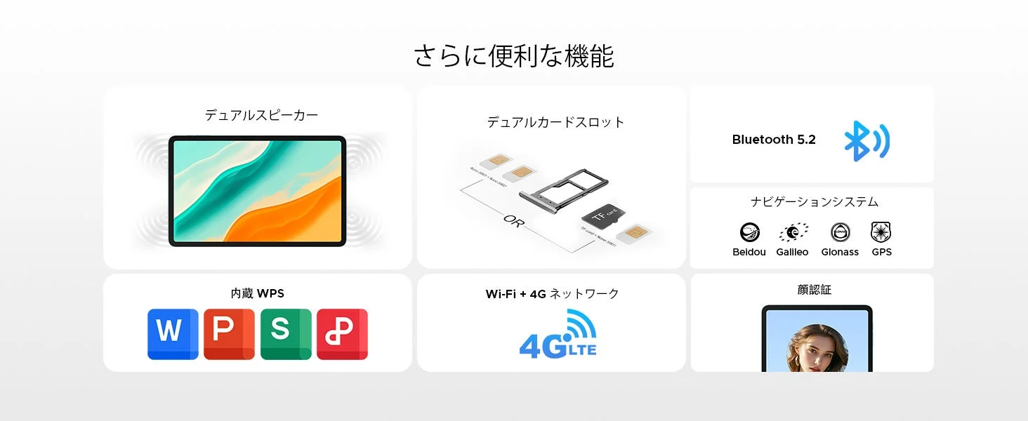 Tab G6 Proのデュアルスピーカーや4G LTEなど便利な機能