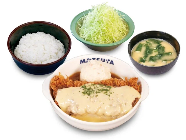 松のや オニオンチーズチキンももかつ定食