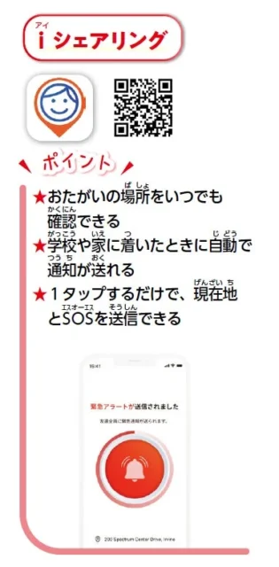 iシェアリングアプリの機能ポイントと緊急アラート画面
