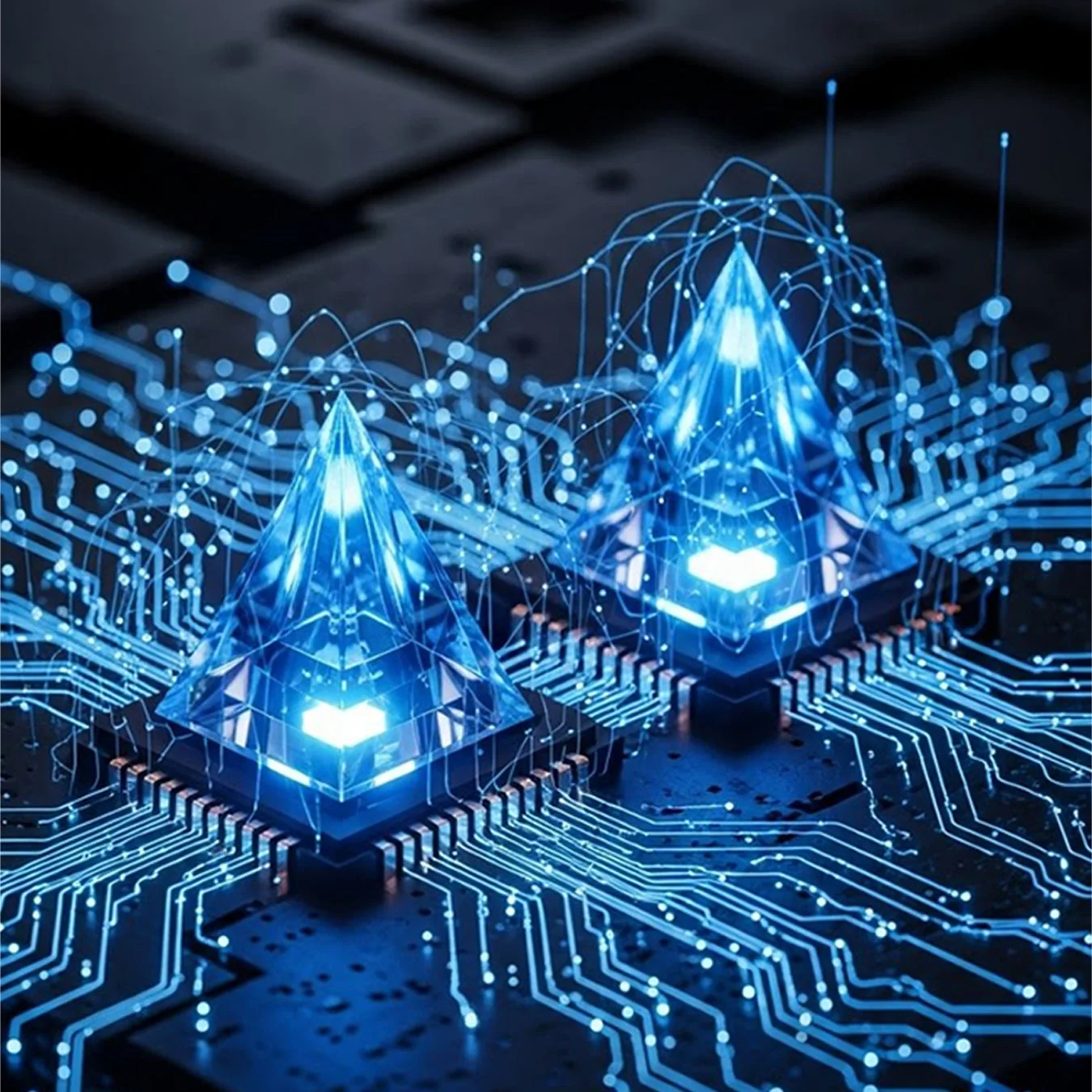 FPGAとデュアルフェムトクロック水晶発振器のイメージ