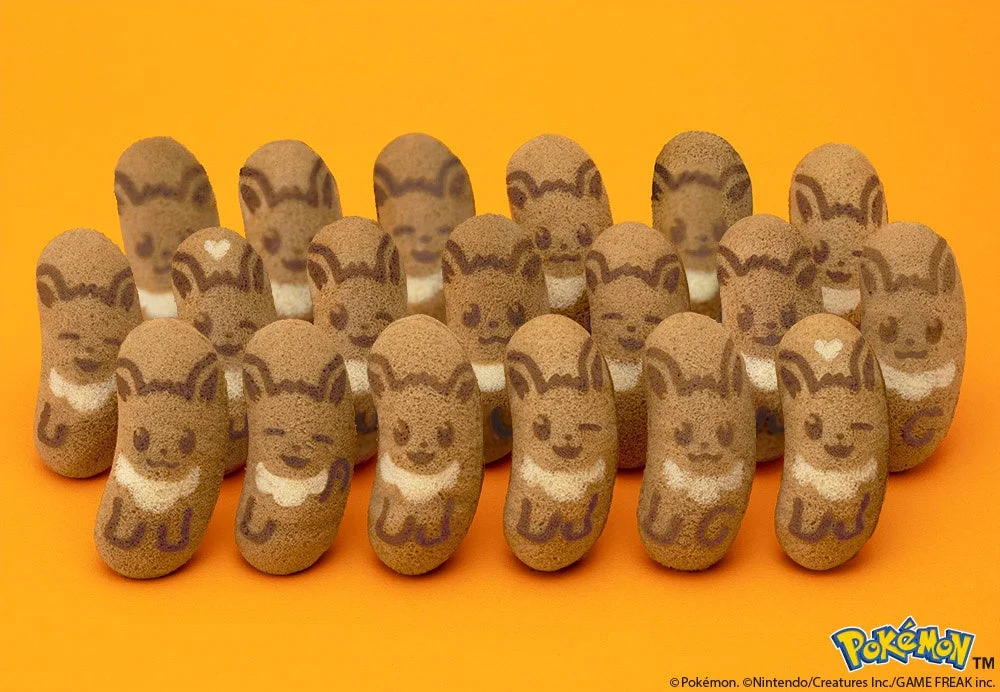 複数のイーブイ東京ばな奈が並べられた様子