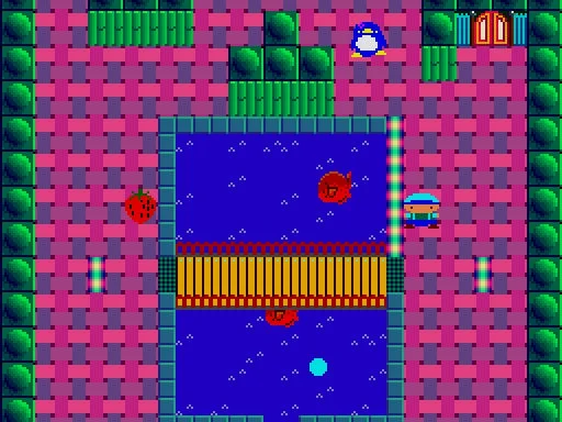 りっくとみっくの大冒険 ゲーム画面2（水路のある部屋）