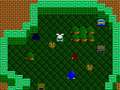 りっくとみっくの大冒険 ゲーム画面3（森のような部屋）