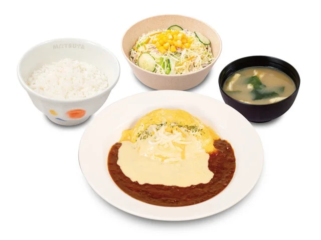 松屋のチーズオムデミハンバーグ定食