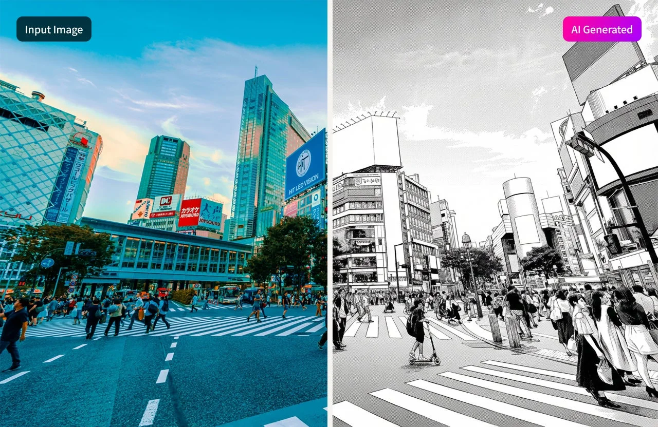 スナップ写真が数秒でプロ級に！　漫画背景生成AI「Sekaitoon!」が先行予約開始