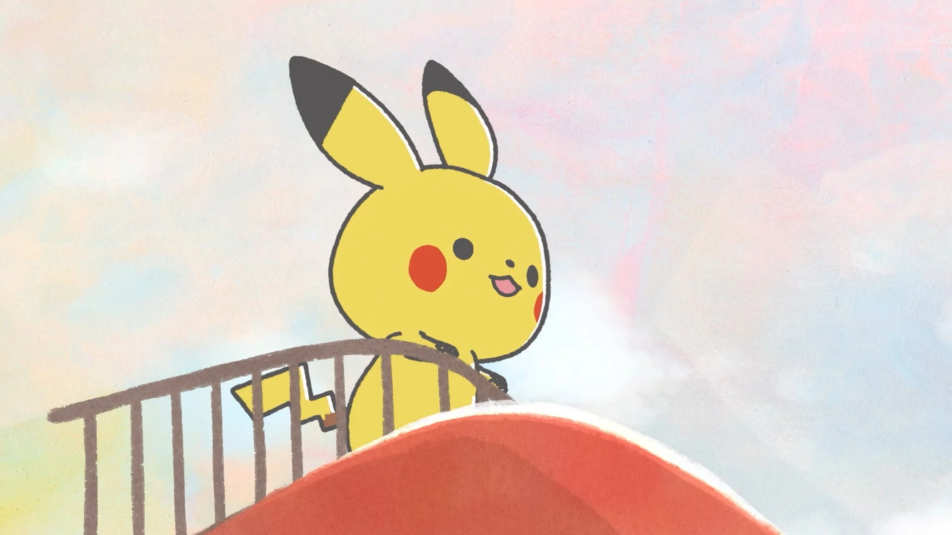モンポケショートアニメに登場するピカチュウのワンシーン