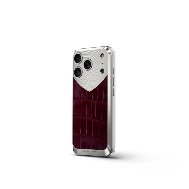 iPhone Case RST17 - Magnetic Shield Alligator - Maroonの側面