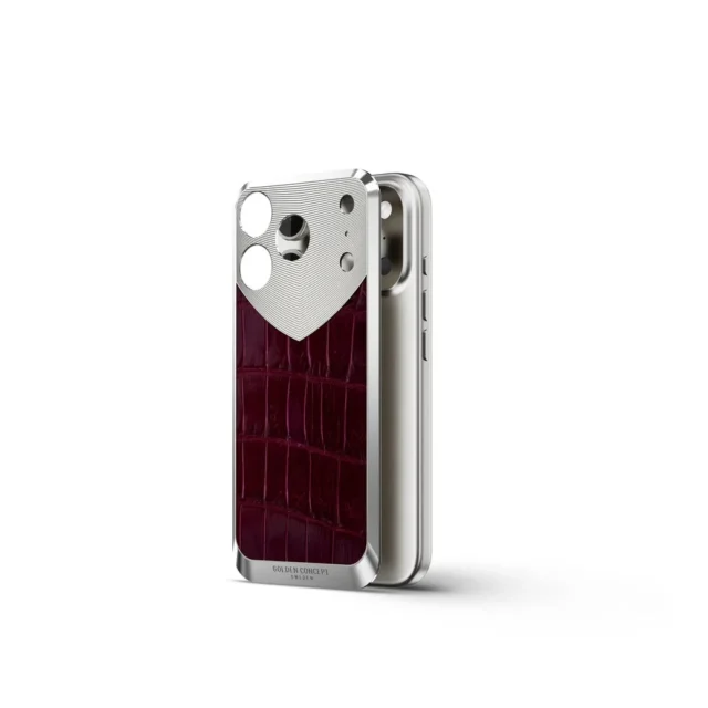 iPhone Case RST17 - Magnetic Shield Alligator - Maroonの分離図