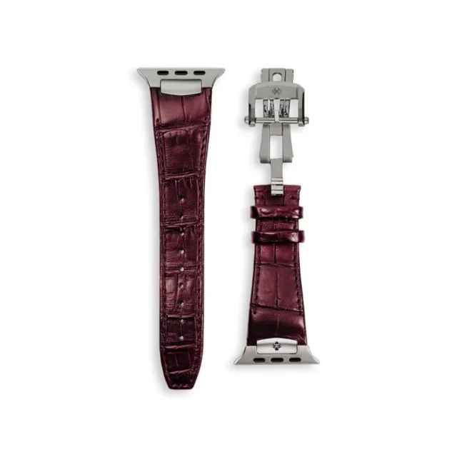 Apple Watch Strap Alligator Leather - Maroonの全体像