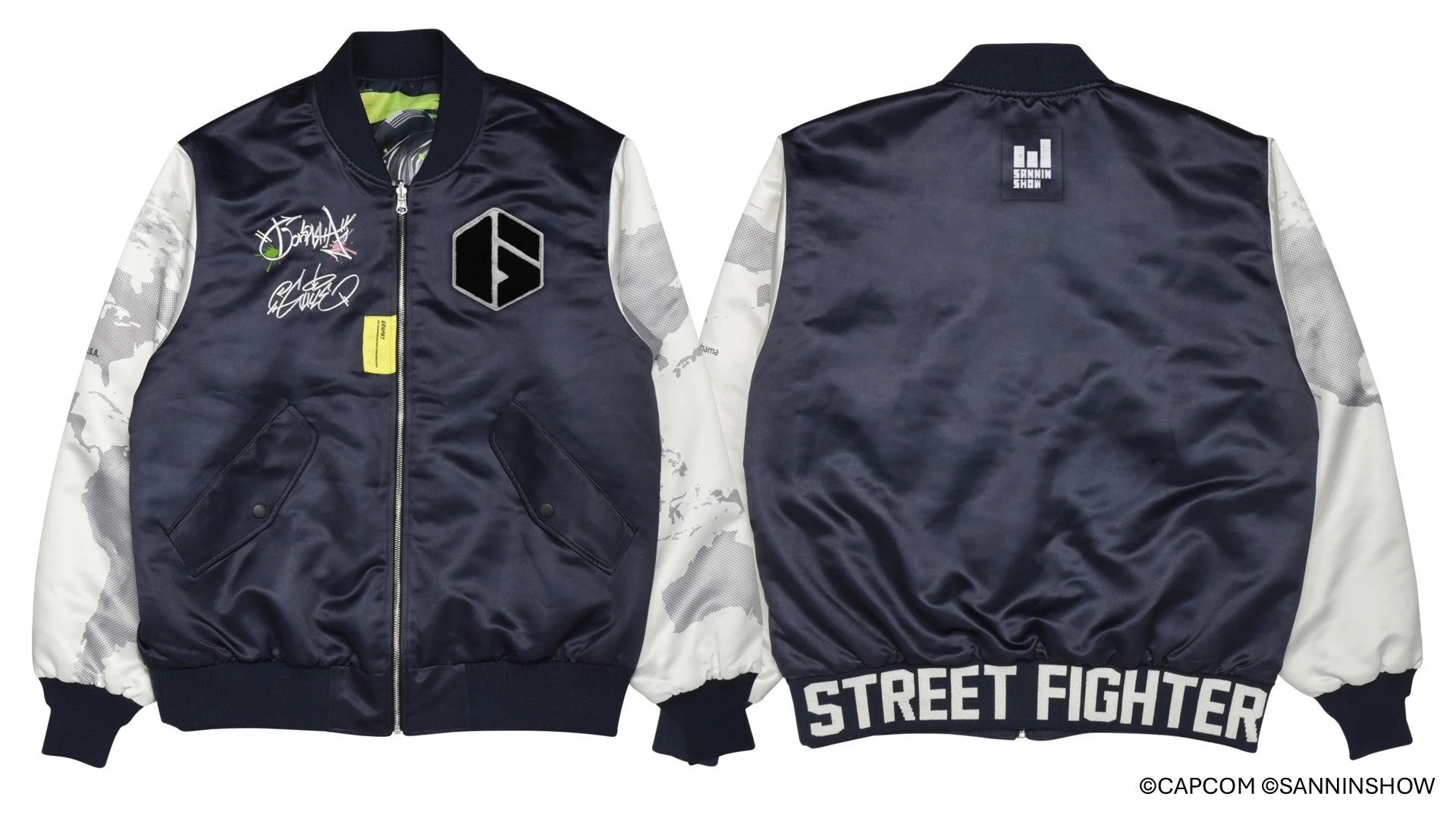 リバーシブルブルゾンの表側デザイン（前と後ろ）