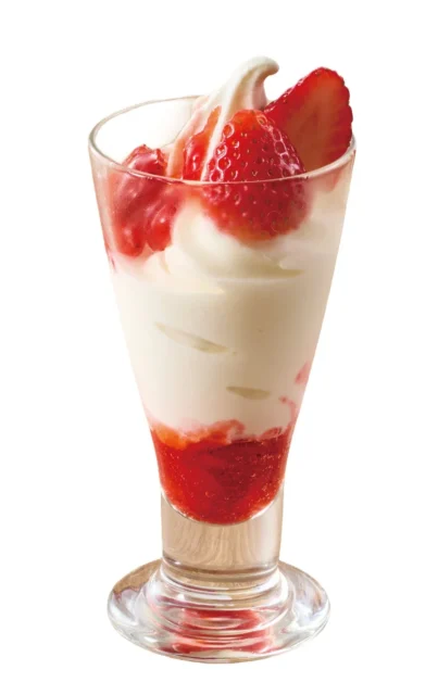 北海道濃厚ソフトに国産いちごを合わせた「いちごソフト」