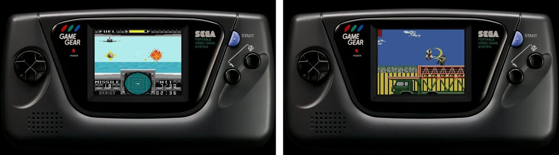 ゲームギアで遊べる『ソニック・ザ・ヘッジホッグ』と『ゴールデンアックス』の画面