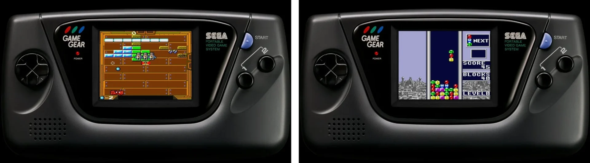 ゲームギアで遊べる『ぷよぷよ』と『テトリス』の画面