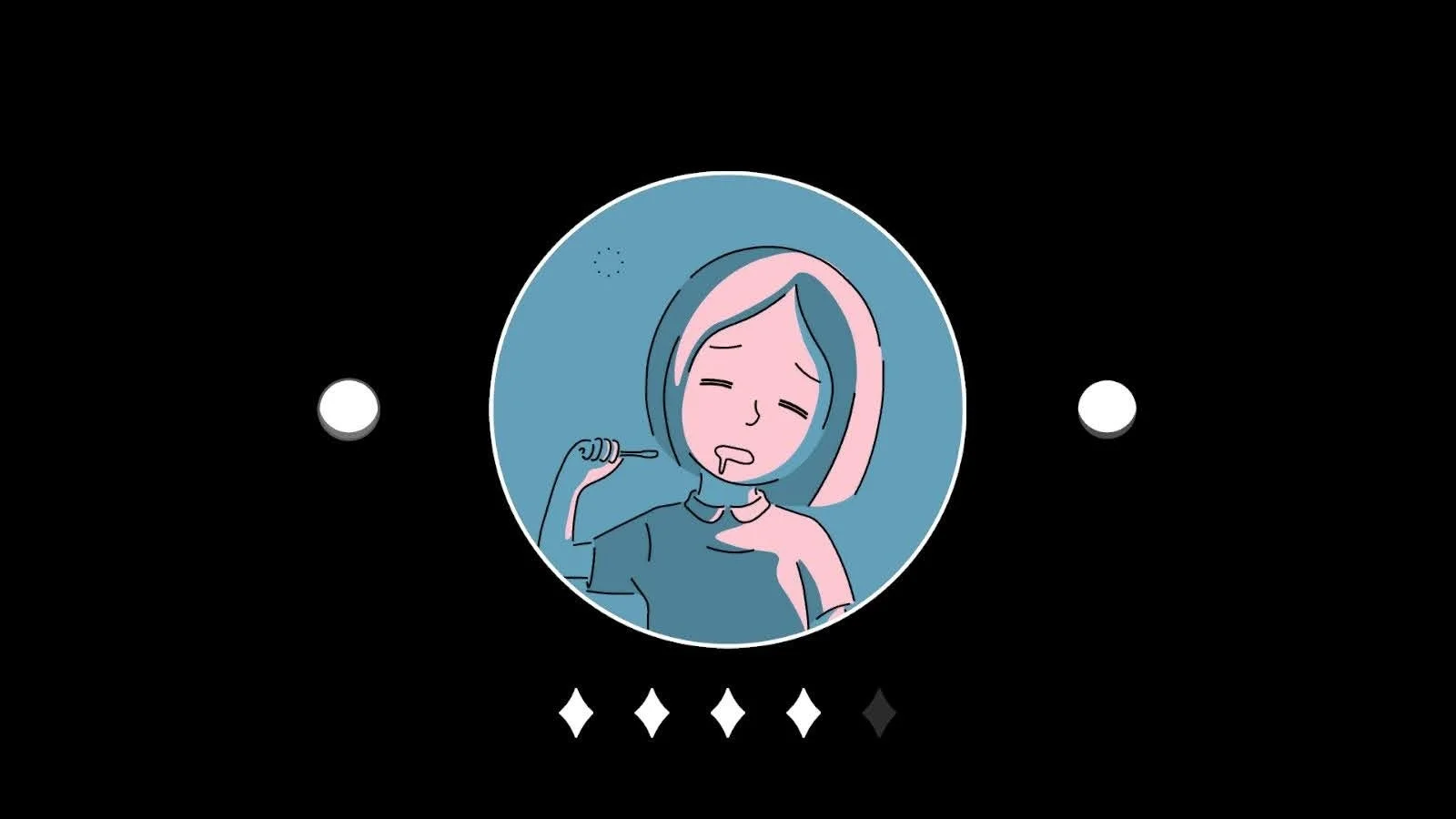 ゲーム『ダレカレ』のプレイ画面、歯磨きをする少女