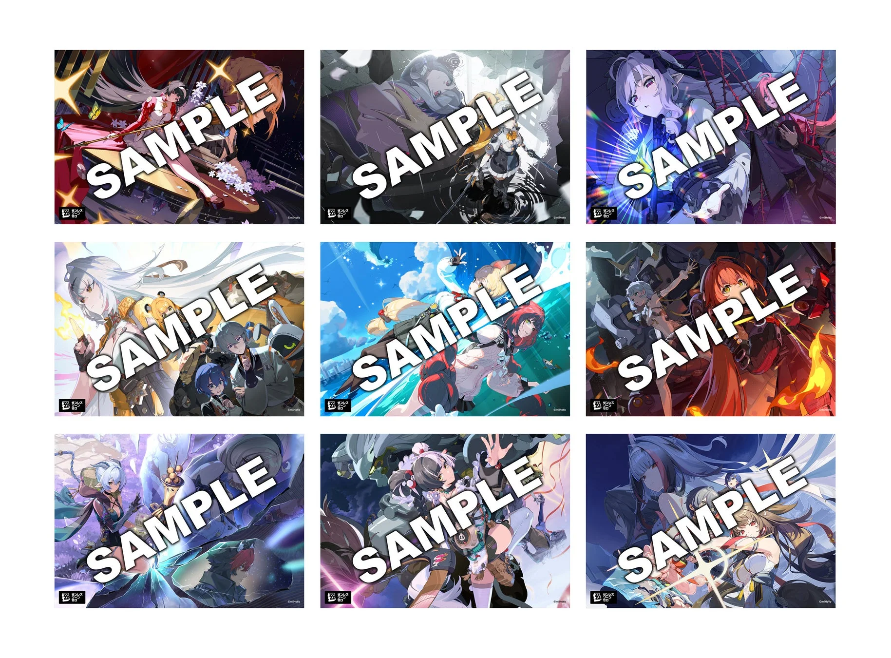 ファミマプリントで販売されるゼンレスゾーンゼロキービジュアル全9種