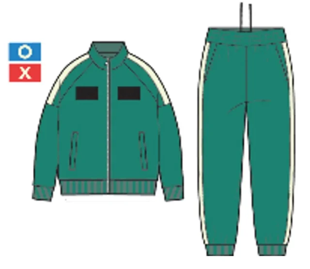 「イカゲーム」のプレイヤーが着用する緑色のジャージ