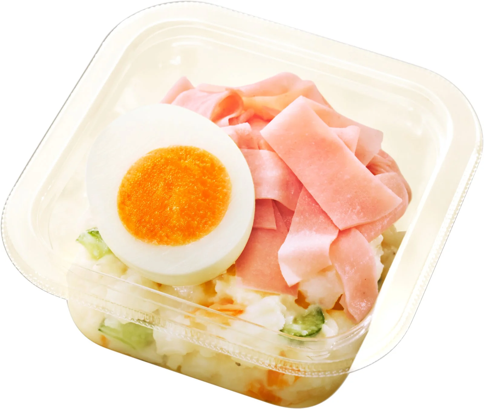 ちょいデリ「ハムのポテトサラダ」ゆでたまごトッピング