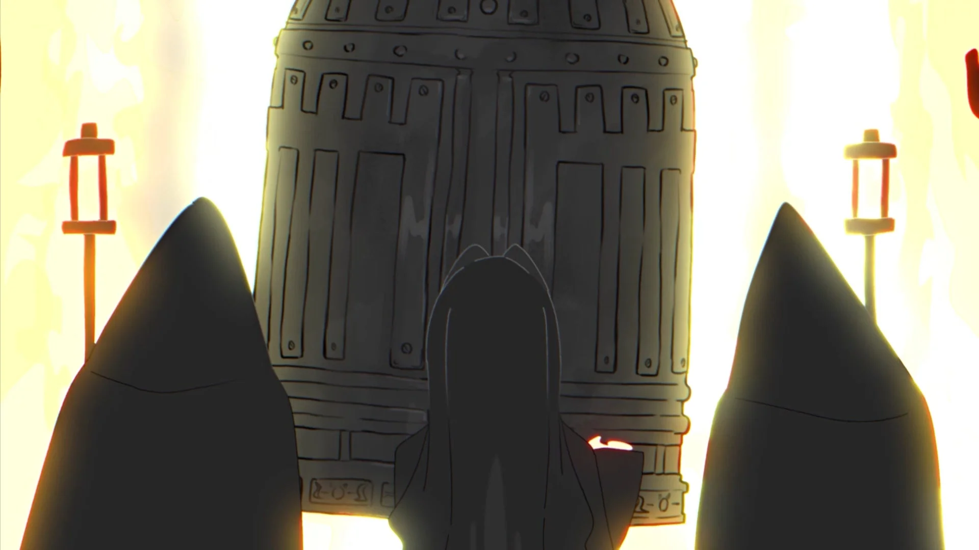 「お姉ちゃんごっこ」アニメ場面カット：鐘と人影