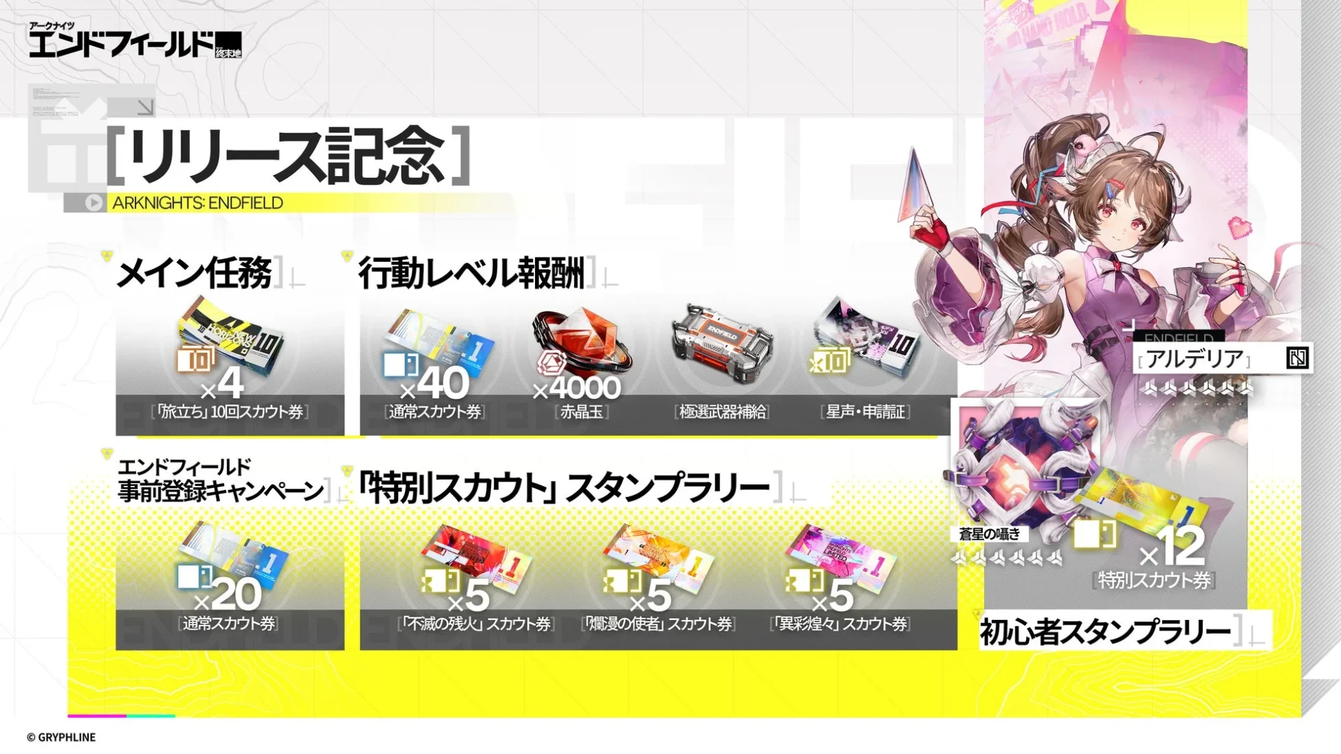 『アークナイツ：エンドフィールド』リリース記念の豪華特典内容