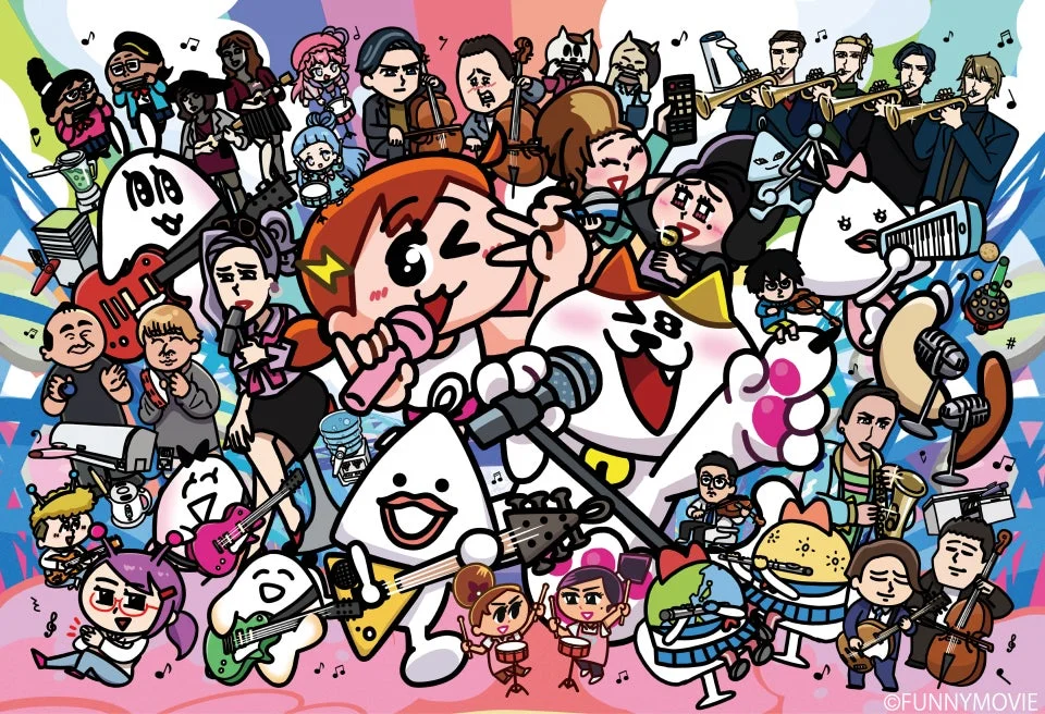 YouTubeチャンネル「みっちーのアニメ」のキャラクター集合イラスト