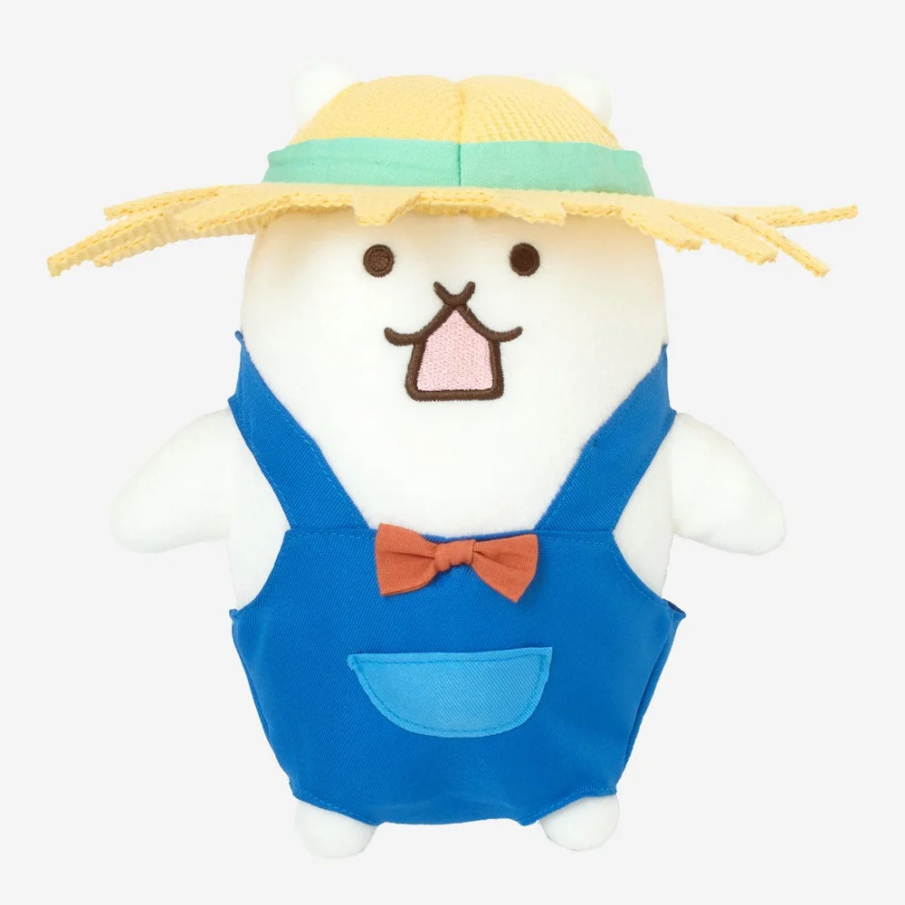 麦わら帽子をかぶったにゃんこ村のぬいぐるみ（別デザイン）