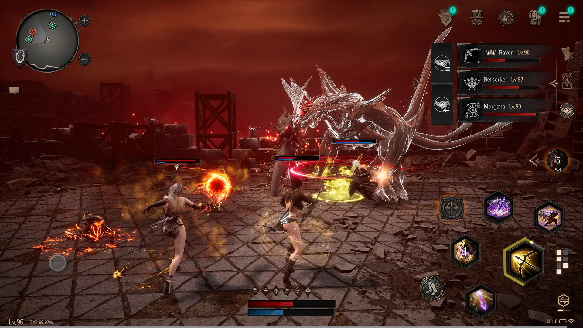 ダークディセンバー 複数キャラクターでの協力バトルシーン