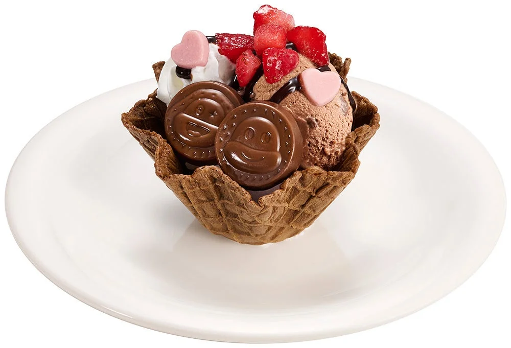 サク山チョコ次郎がトッピングされたチョコジローのワッフルボウル