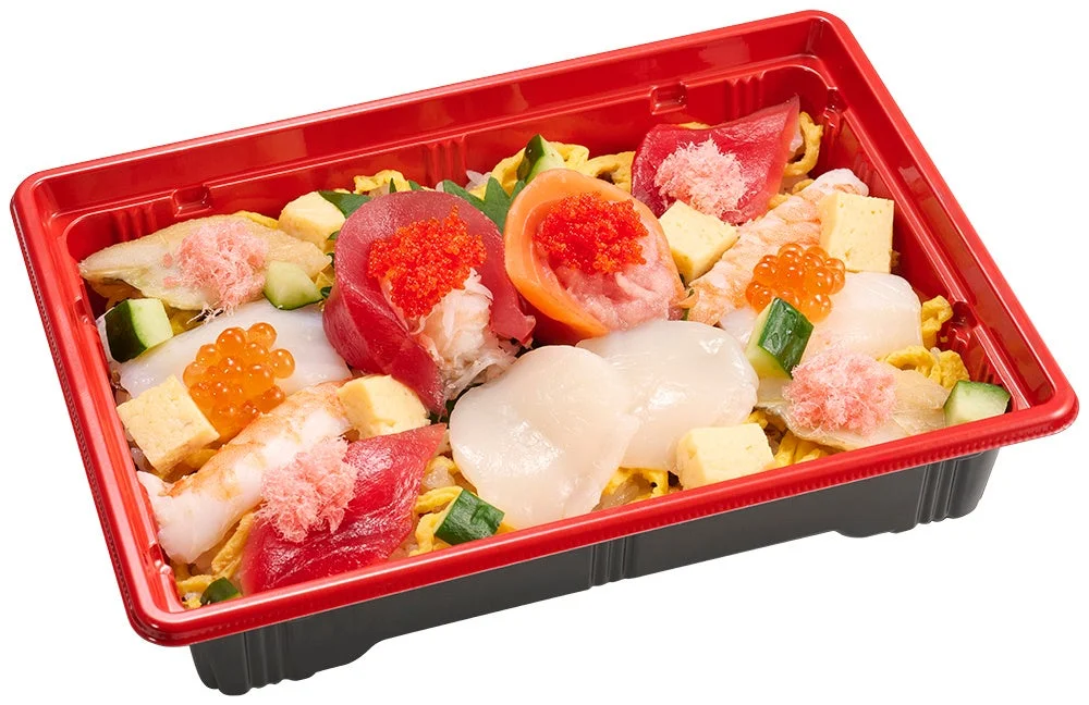 スシロー「華やか 海鮮ひなちらし」1人前のアップ写真