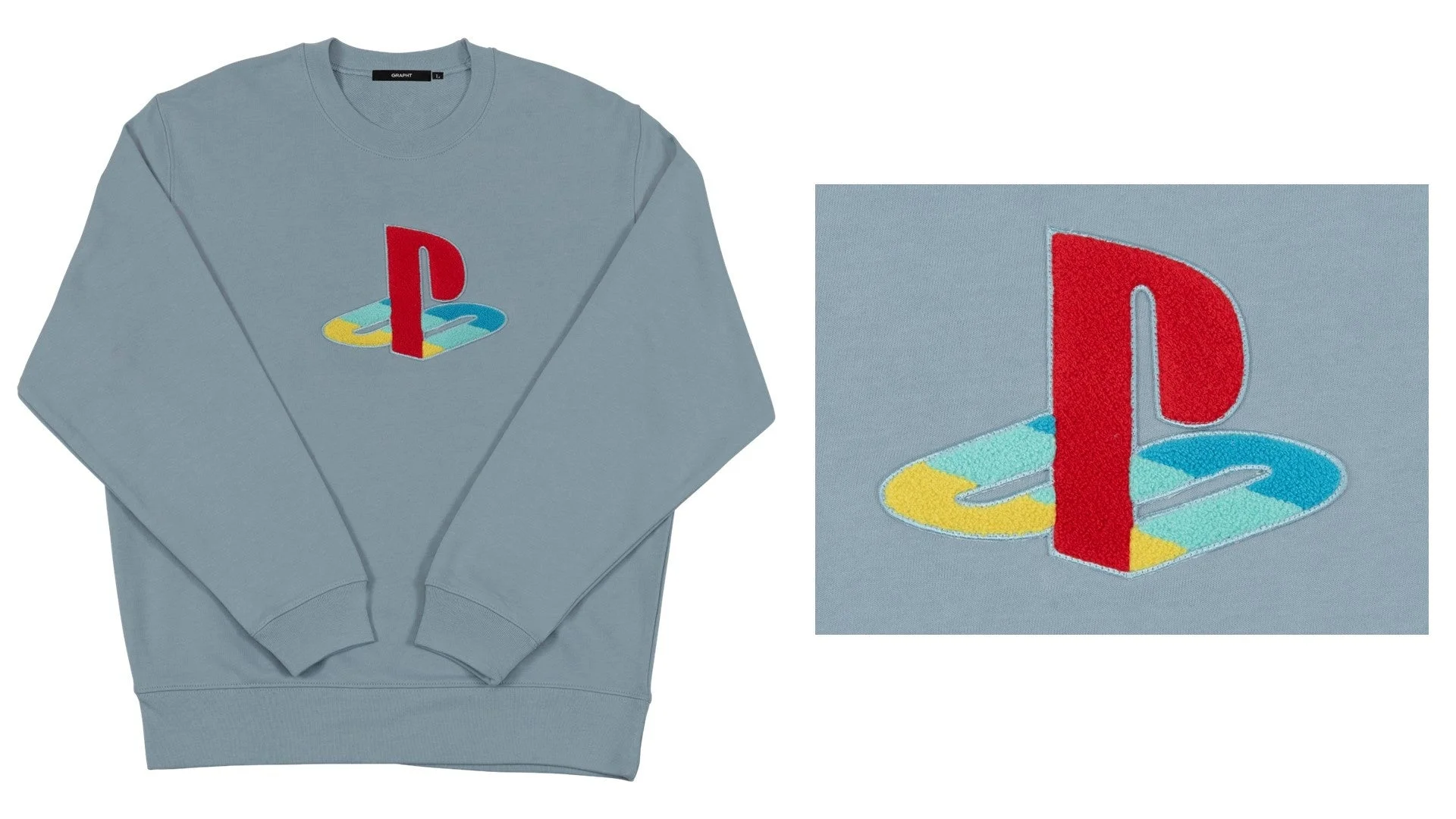 PlayStation Heritage サガラ刺繍スウェット アシッドブルー