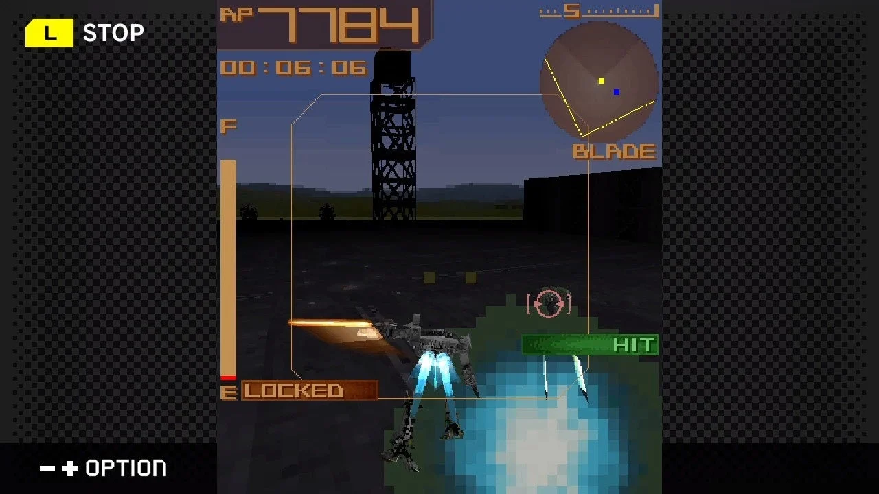 『ARMORED CORE MOBILE 3』の戦闘中のゲームプレイ画面